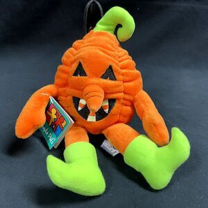 People Pals Pumpkin Plush Evil Candy Corn Smile Tags 9” 90s